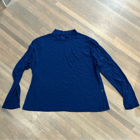 NEW WITHOUT TAGS Blue Mesh Long Sleeve Top 2X - Picture 6 of 6